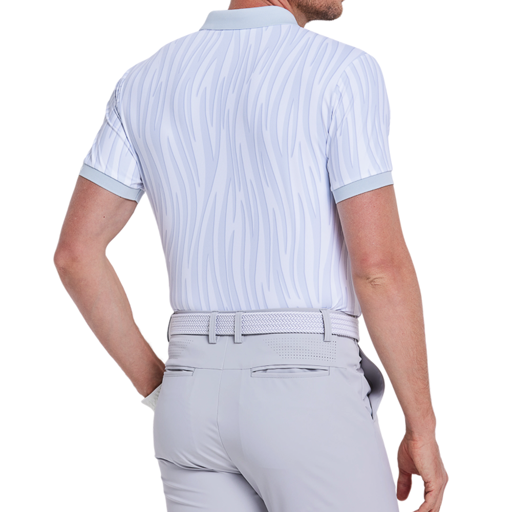 男彩色條紋印花短袖(淺灰)