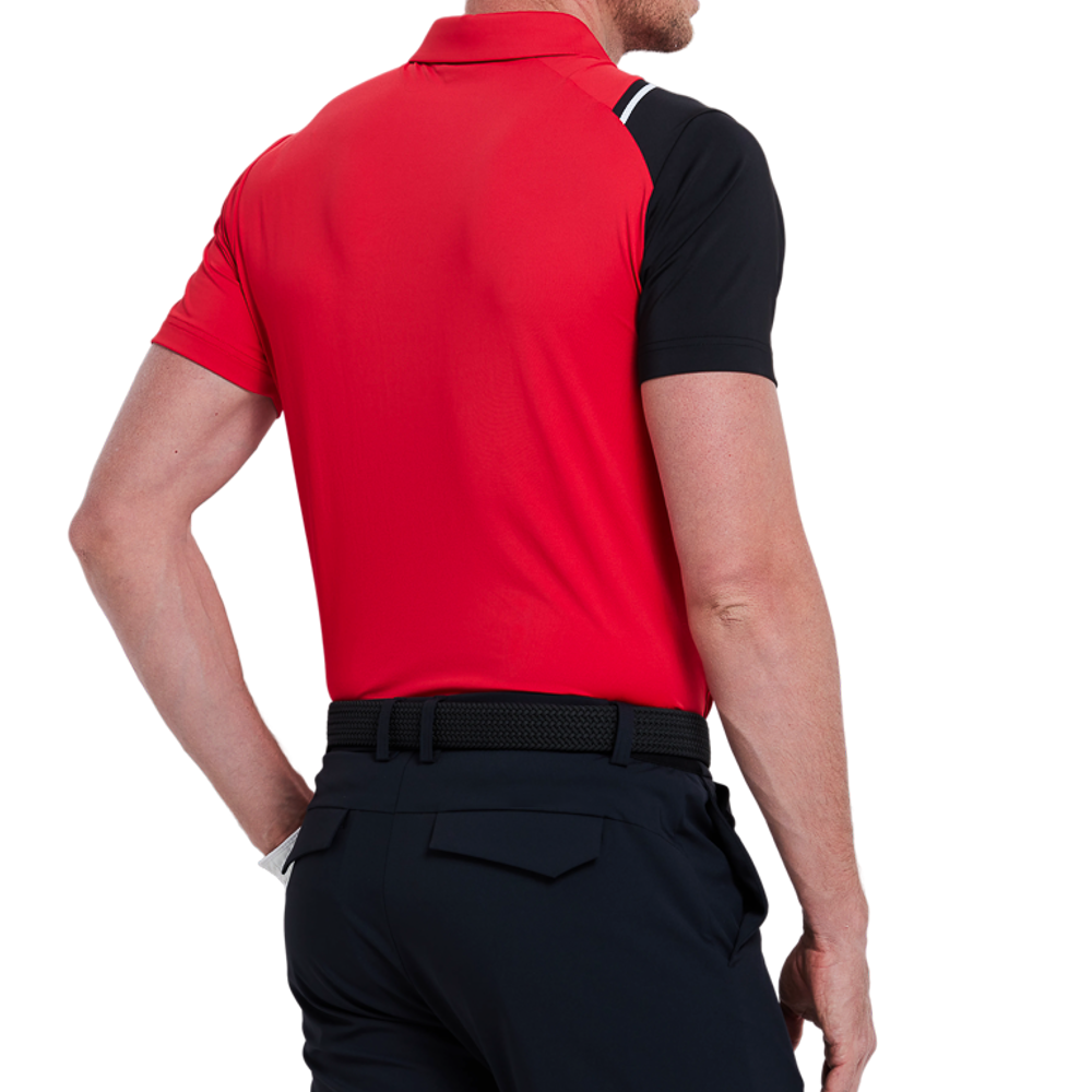 男撞色肩短袖(紅)