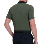 男撞色領涼感短袖(深軍綠)