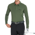 男涼感翻領長袖(軍綠)