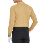 男柔光翻領長袖(陶黃)