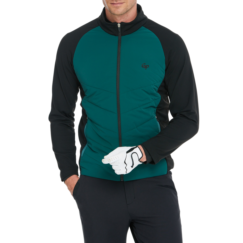 男加厚充棉保暖外套(墨綠)