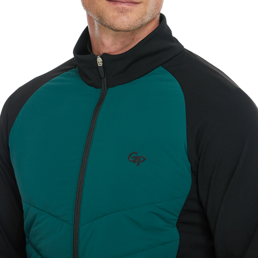 男加厚充棉保暖外套(墨綠)