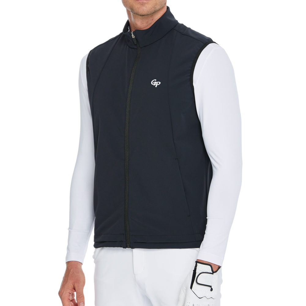 男輕薄防風防潑水馬甲(黑)