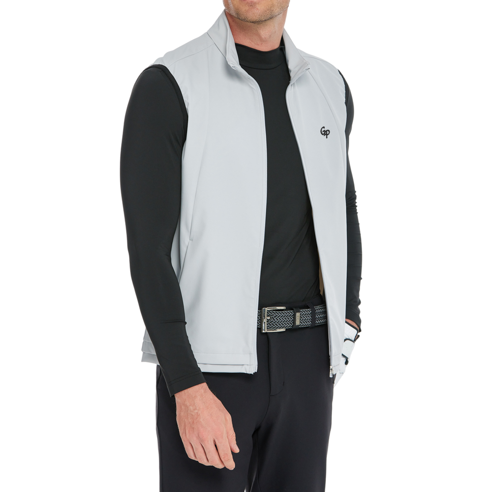 男輕薄防風防潑水馬甲(灰)