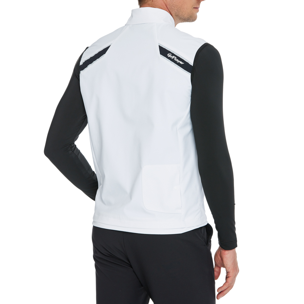 男輕薄防風防潑水馬甲(白)