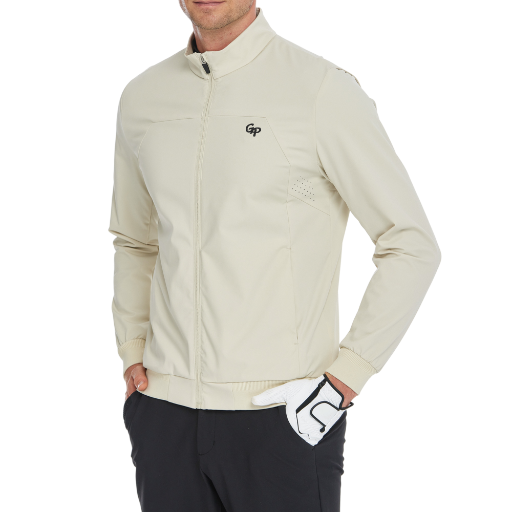 男輕薄防風防潑水風衣(卡其)