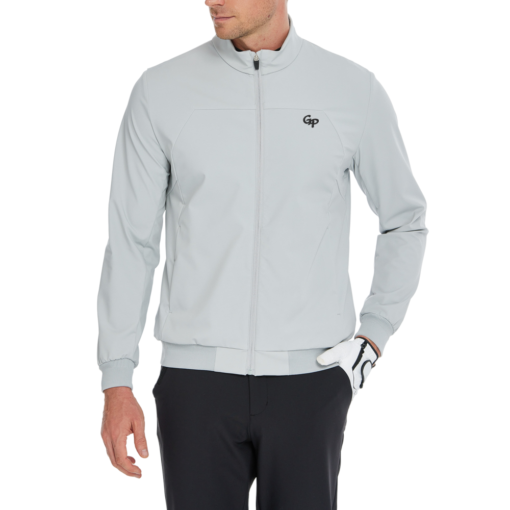 男輕薄防風防潑水風衣(淺灰)