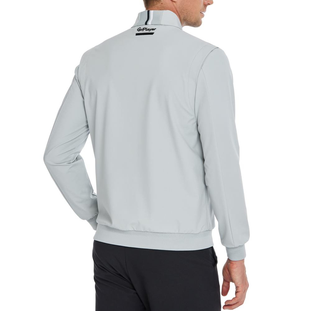 男輕薄防風防潑水風衣(淺灰)