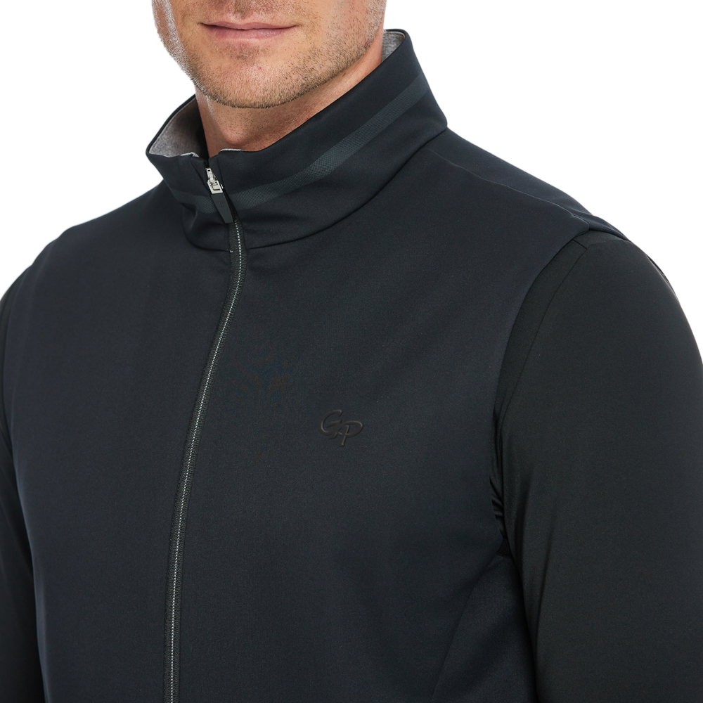 男火山岩絨底保暖馬甲(黑)