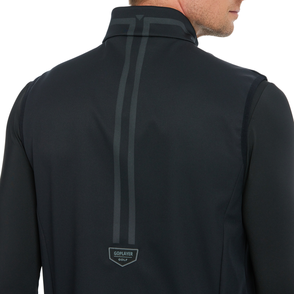 男火山岩絨底保暖馬甲(黑)