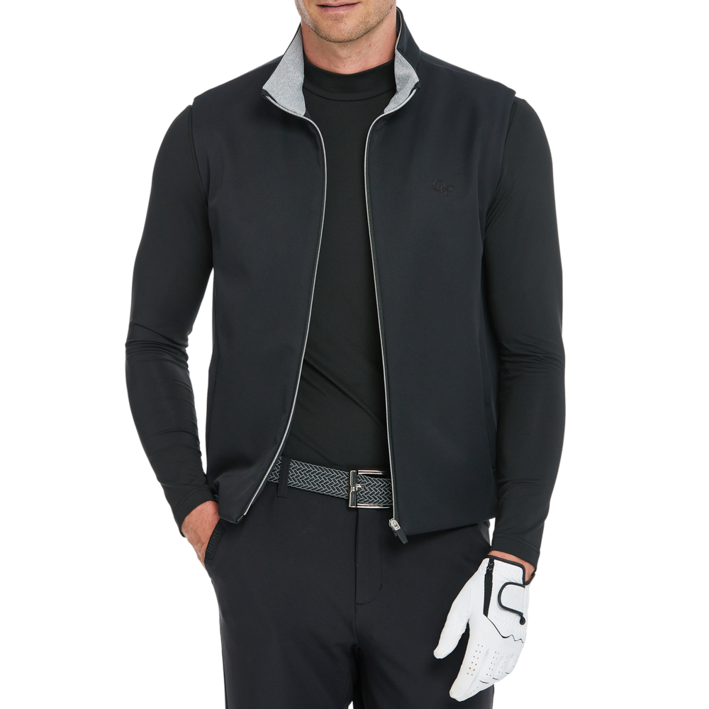 男火山岩絨底保暖馬甲(黑)