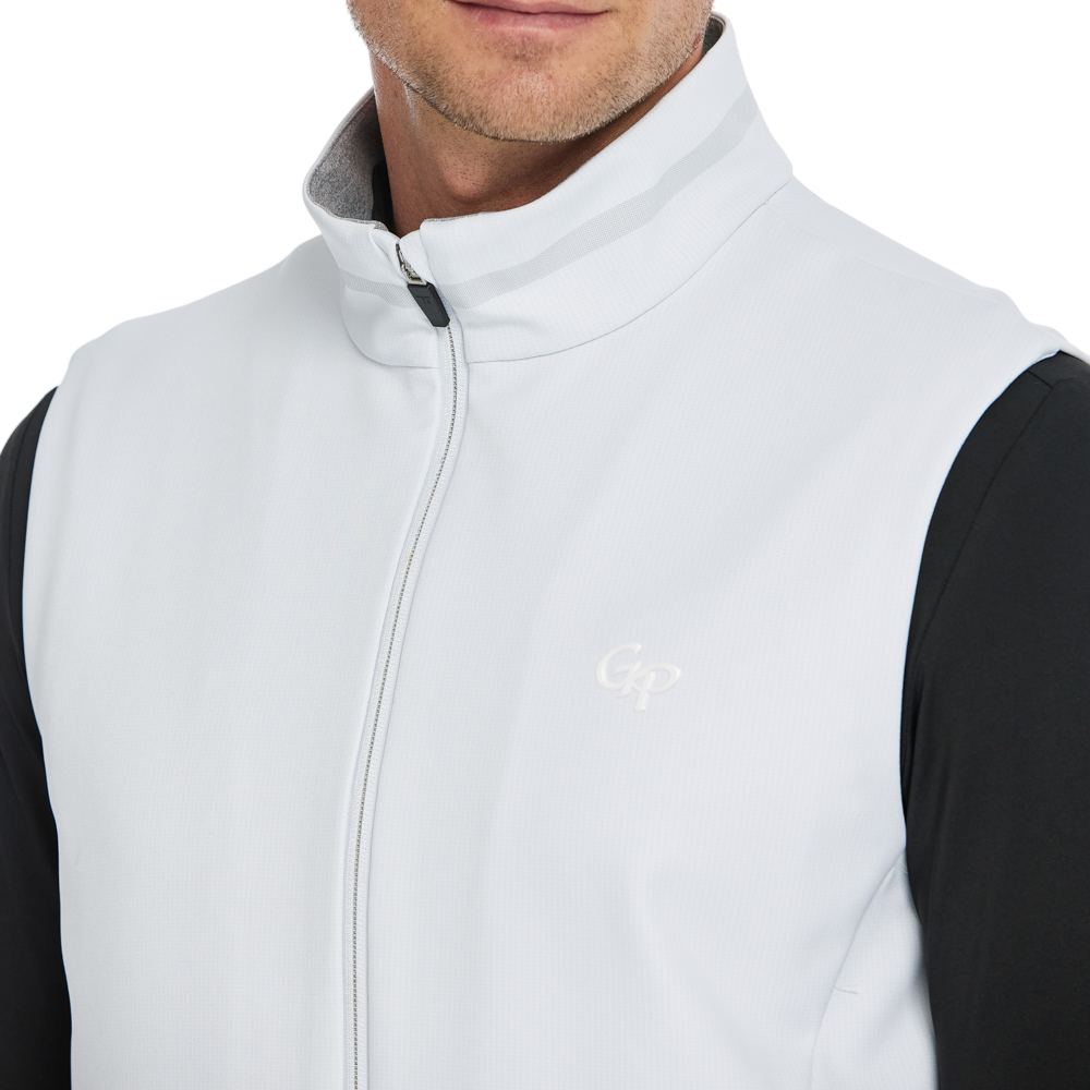 男火山岩絨底保暖馬甲(白)